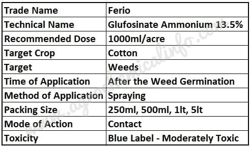 Swal Herbicide Ferio for Weeds